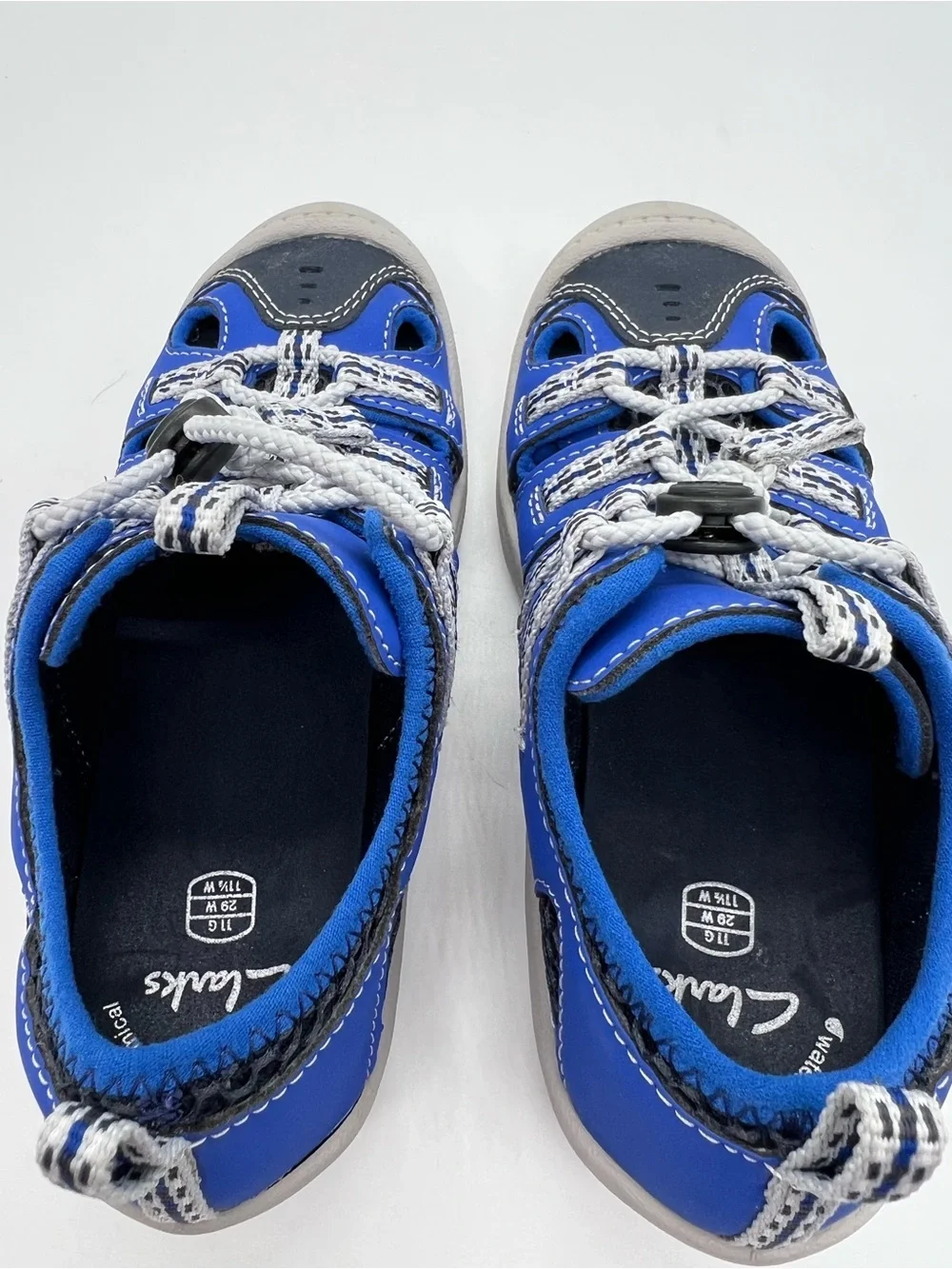 Clarks Blue and White Kids Water Resistant Hiking Sandals Size 11.5W